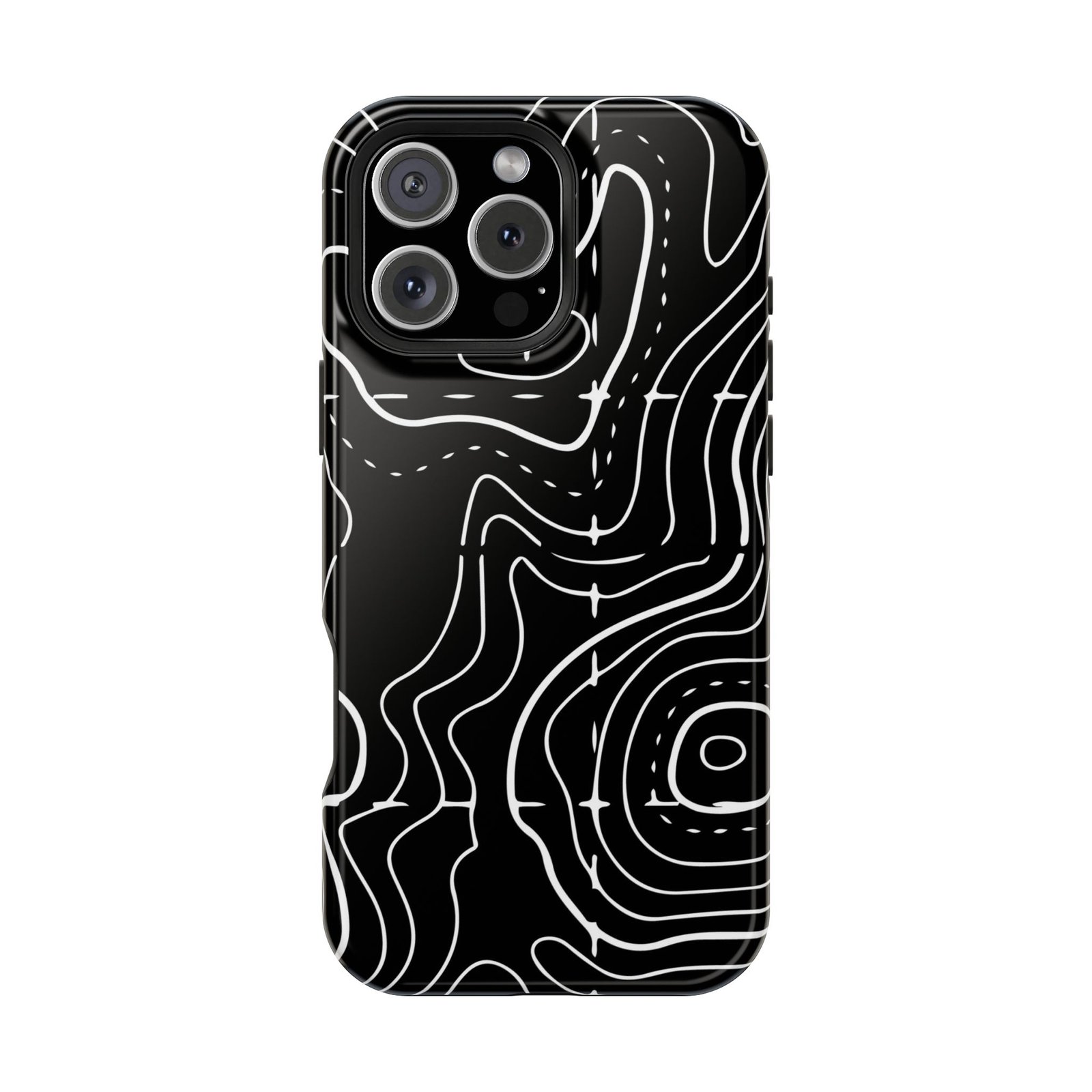 Topographic Black Phone Case — Impact-Resistant iPhone Cover - Image 97