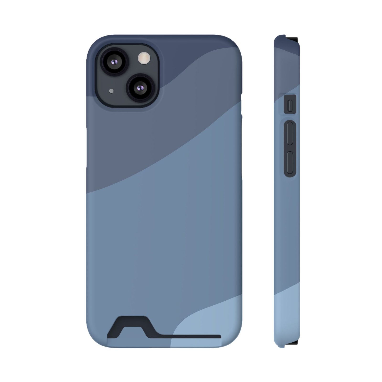Blue Camouflage Phone Card Case — Slim Wallet Phone Case with Card Holder - Image 5