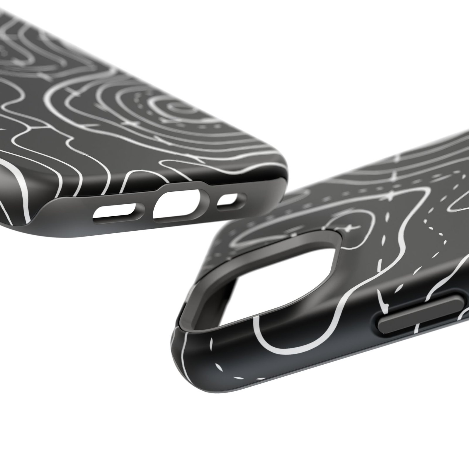 Topographic Black Phone Case — Impact-Resistant iPhone Cover - Image 31