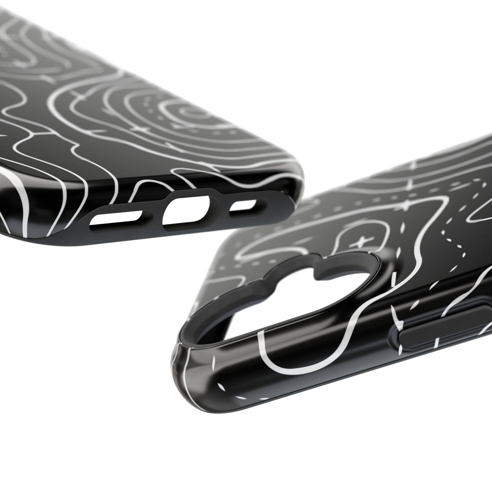 Topographic Black Phone Case — Impact-Resistant iPhone Cover - Image 107