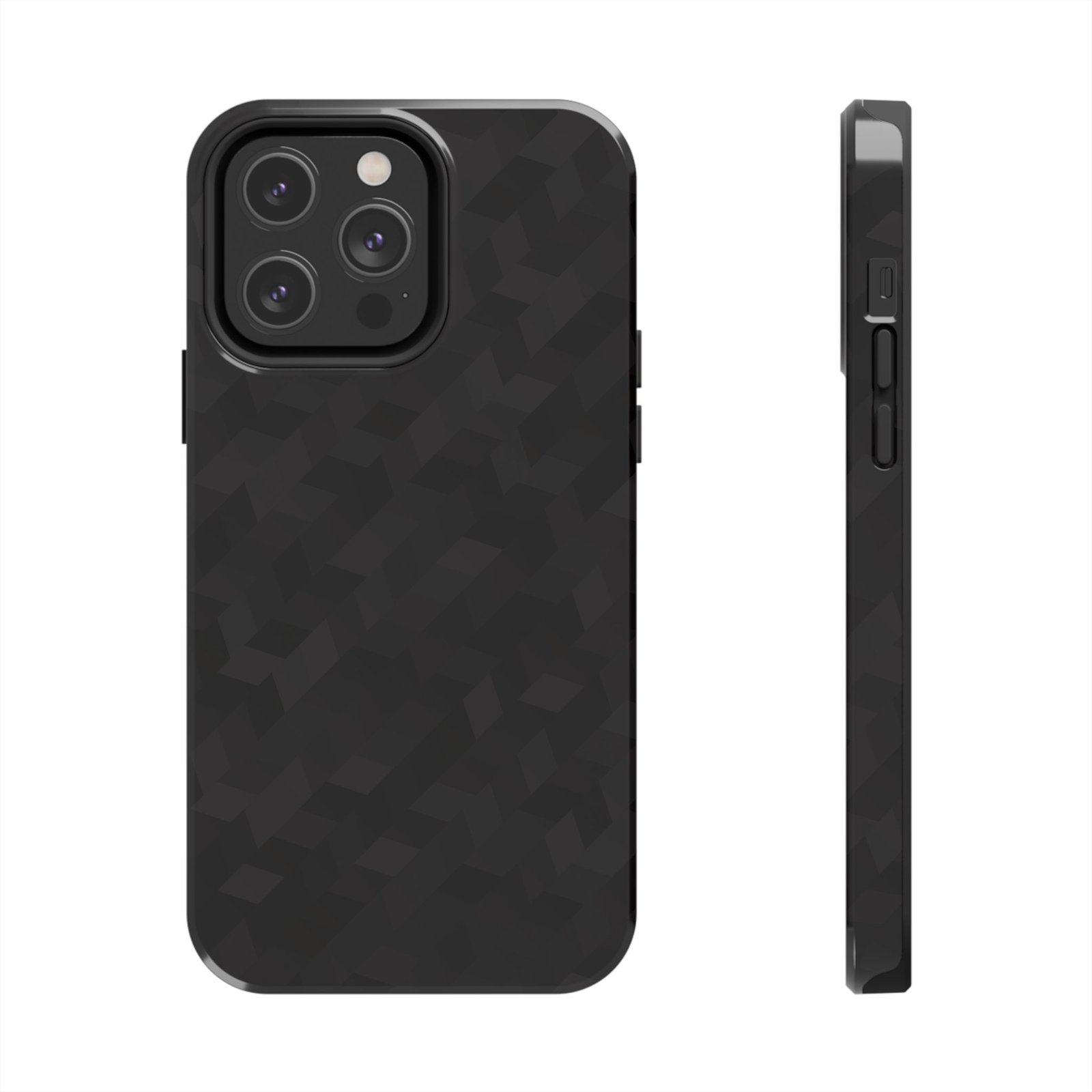 Black Geometric Camo Tough Phone Case — Rugged Protective iPhone Cover - Image 8