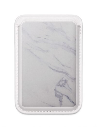 Marble Vegan MagSafe Wallet — Slim Card Pocket for iPhone