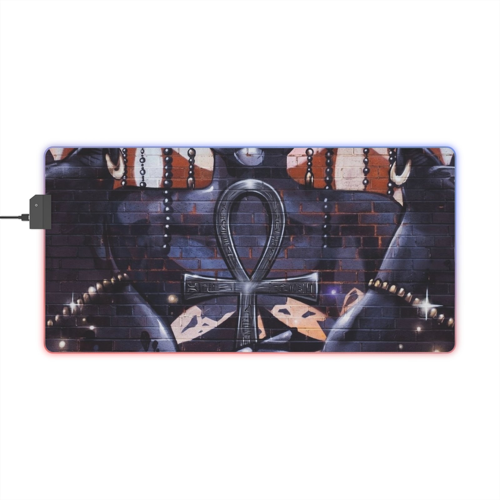Ankh LED Gaming Mouse Pad — RGB Extended Desk Mat with Egyptian Symbol Design - Image 2