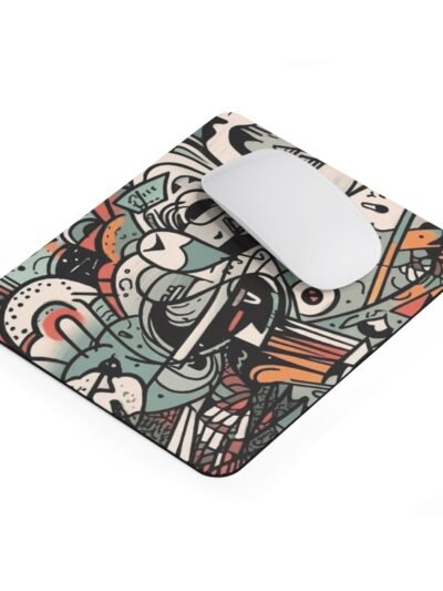 Abstract Street Art Mouse Pad — Colorful Urban Doodle Desk Mat