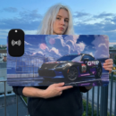 Racing LED Gaming Mouse Pad with Wireless Qi Charger