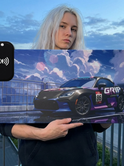 Racing LED Gaming Mouse Pad with Wireless Qi Charger