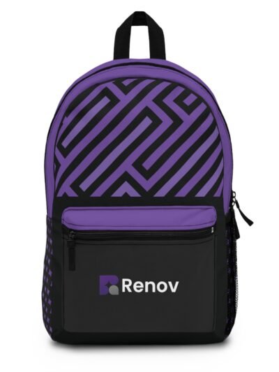 Renov Purple Geometric Backpack — Modern Logo Daypack