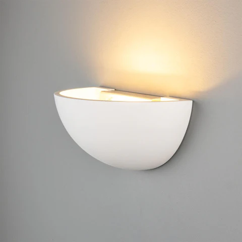 28cm Bonn Half Dome Plaster Wall Light with IP20 Rating - Image 2