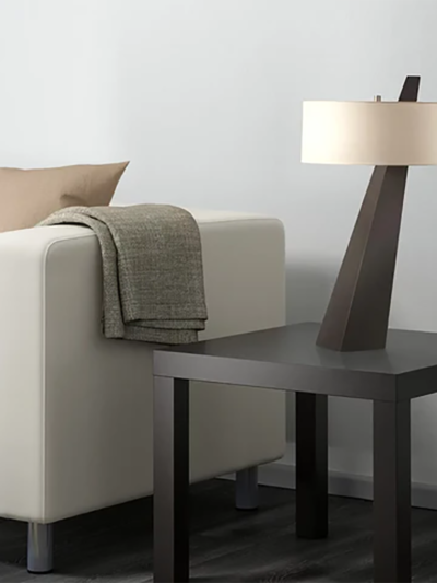 Obelisk Table Lamp in Chestnut Wood