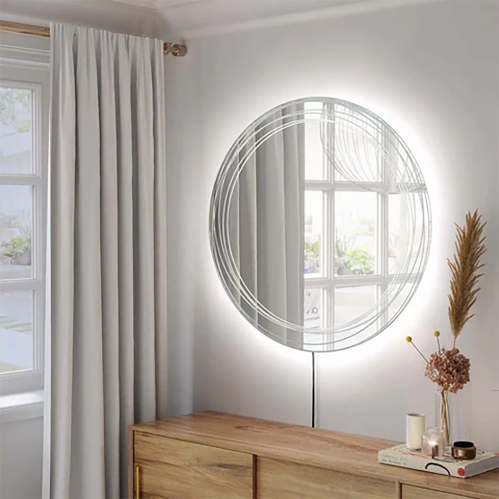 Modern Round Backlit LED Mirror - Image 2