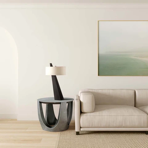 Obelisk Table Lamp in Chestnut Wood - Image 4