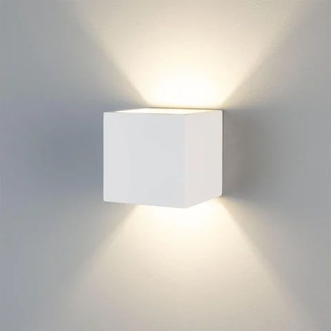 11.5cm Lisbon Cube Plaster Wall Light with Up/Down Lighting, IP20 - Image 5