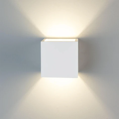 11.5cm Lisbon Cube Plaster Wall Light with Up/Down Lighting, IP20 - Image 6