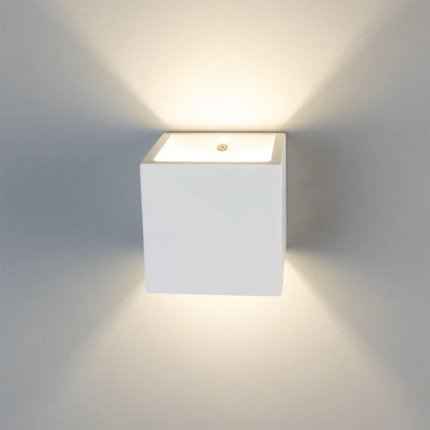 11.5cm Lisbon Cube Plaster Wall Light with Up/Down Lighting, IP20 - Image 7