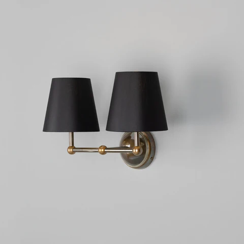Busan Double Arm Brass Wall Light