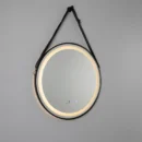 Sines Modern Black Round LED Bathroom Mirror – 60cm