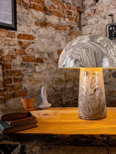 Marbled Ceramic Mushroom Table Lamp – Amanita Design