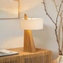 Obelisk Accent Table Lamp – Natural Ash Wood