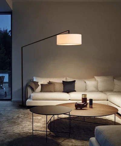 Stretch Modern Matte Black Arc Floor Lamp