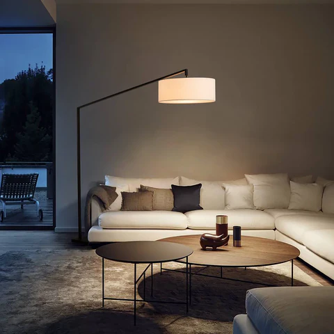 Stretch Modern Matte Black Arc Floor Lamp
