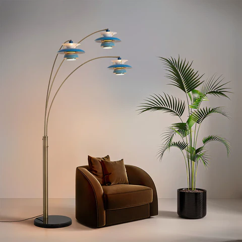 Palm Springs Arc Floor Lamp with Three Lights