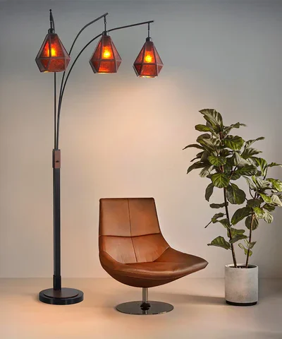 Artifact Natural Mica Arc Floor Lamp with 3 Lights