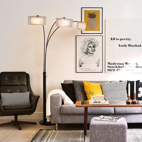 Amarillo Arc Floor Lamp with 3 Lights
