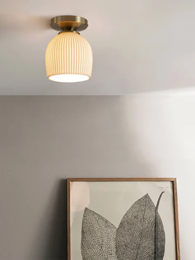 Petaluma Bone Porcelain Semi-Flush Ceiling Light