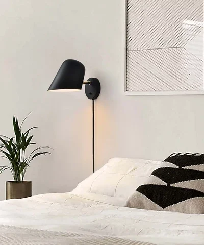 Culver Matte Black Plug-In Wall Sconce