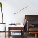 Port Charcoal Gray Wood LED Table Lamp