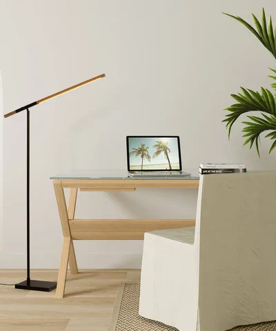 Port Natural Ash Wood LED Floor Lamp