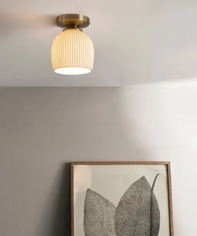 Petaluma Bone Porcelain Semi-Flush Ceiling Light