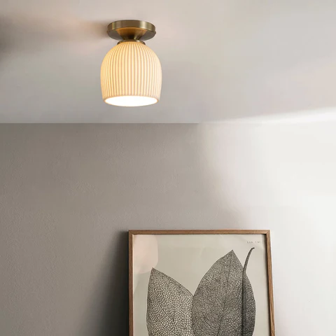 Petaluma Bone Porcelain Semi-Flush Ceiling Light
