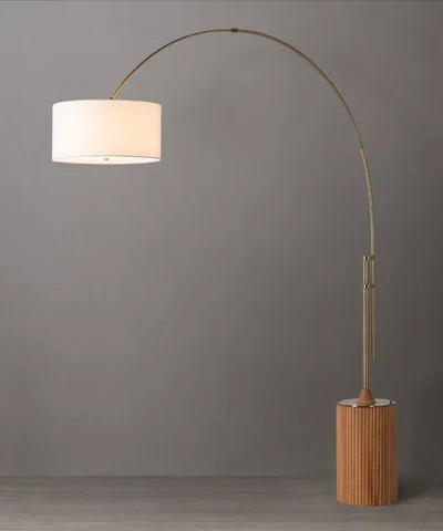 Tambo Modern Arc Floor Lamp in Natural Ash