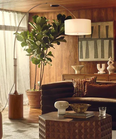 Tambo Arc Floor Lamp – Dark Walnut