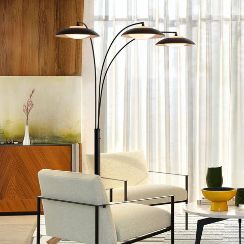 Saucer 3 Light Arc - Floor Lamp