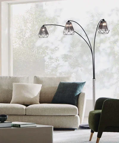 Polygon Arc Floor Lamp with Three Lights
