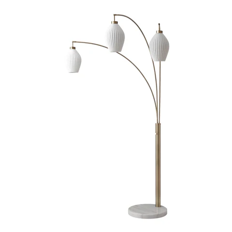 Santa Clara Floor Lamp with 3 Bone Porcelain Lights - Image 10