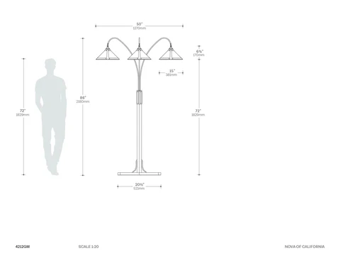 Natural Mica Contemporary 3-Light Floor Lamp - Image 12