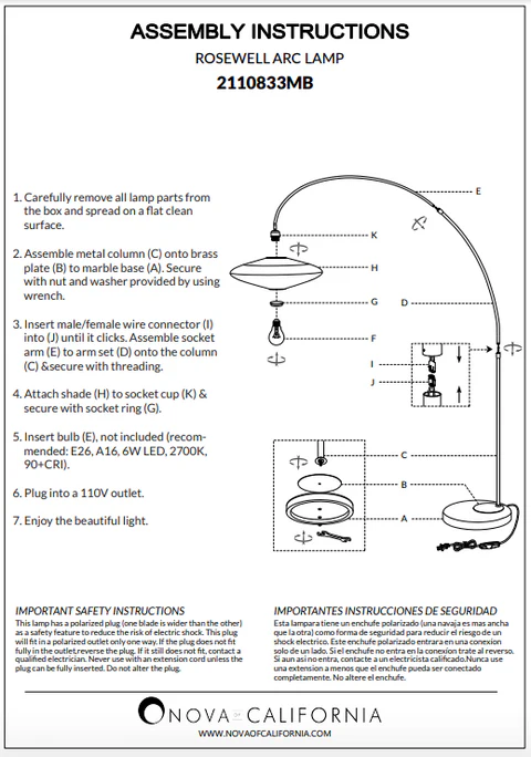 Roswell Arc Floor Lamp with 1 Light - Image 11