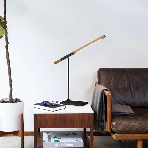 Port Designer LED Table Lamp – Natural Ash - Image 3