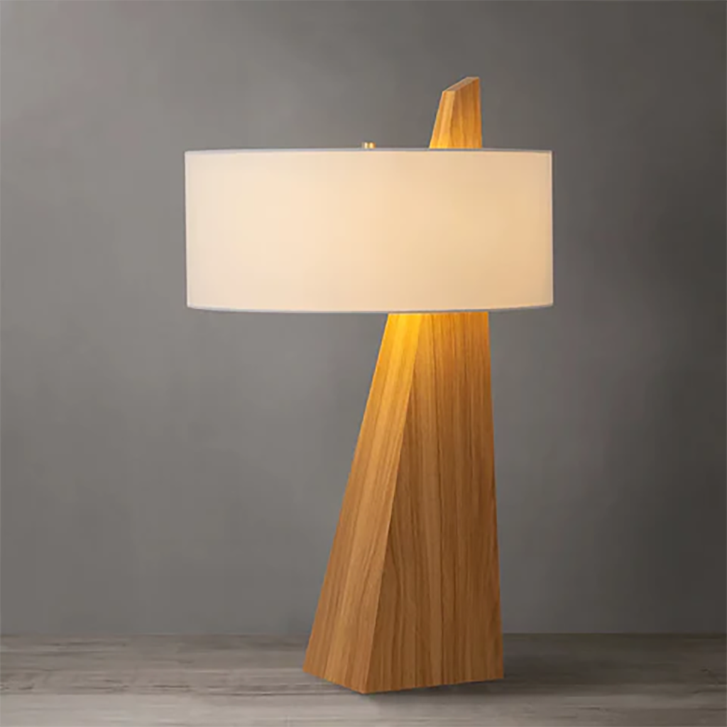 Obelisk Accent Table Lamp – Natural Ash Wood - Image 2