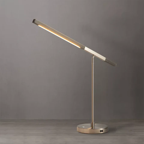 Port Charcoal Gray Wood LED Table Lamp - Image 3