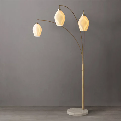 Santa Clara Floor Lamp with 3 Bone Porcelain Lights - Image 2