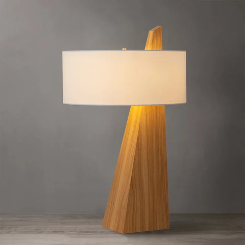 Obelisk Accent Table Lamp – Natural Ash Wood - Image 4