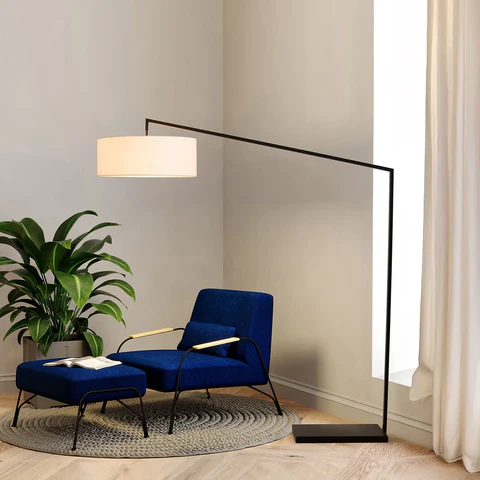 Stretch Modern Matte Black Arc Floor Lamp - Image 2