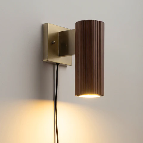 Dark Walnut Tambo Plug-In Wall Sconce - Image 2