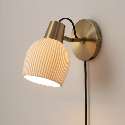 Petaluma Wall Sconce – Bone Porcelain & Weathered Brass - Image 2