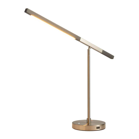 Port Charcoal Gray Wood LED Table Lamp - Image 4