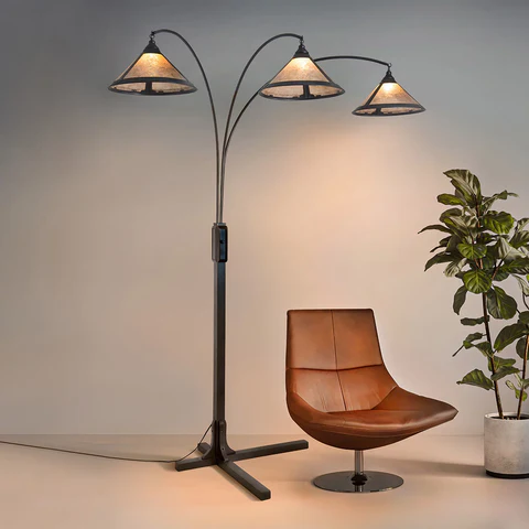 Natural Mica Contemporary 3-Light Floor Lamp - Image 4